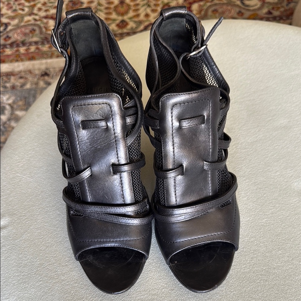 GIVENCHY leather mesh accent lace up boots - Picture 2 of 11